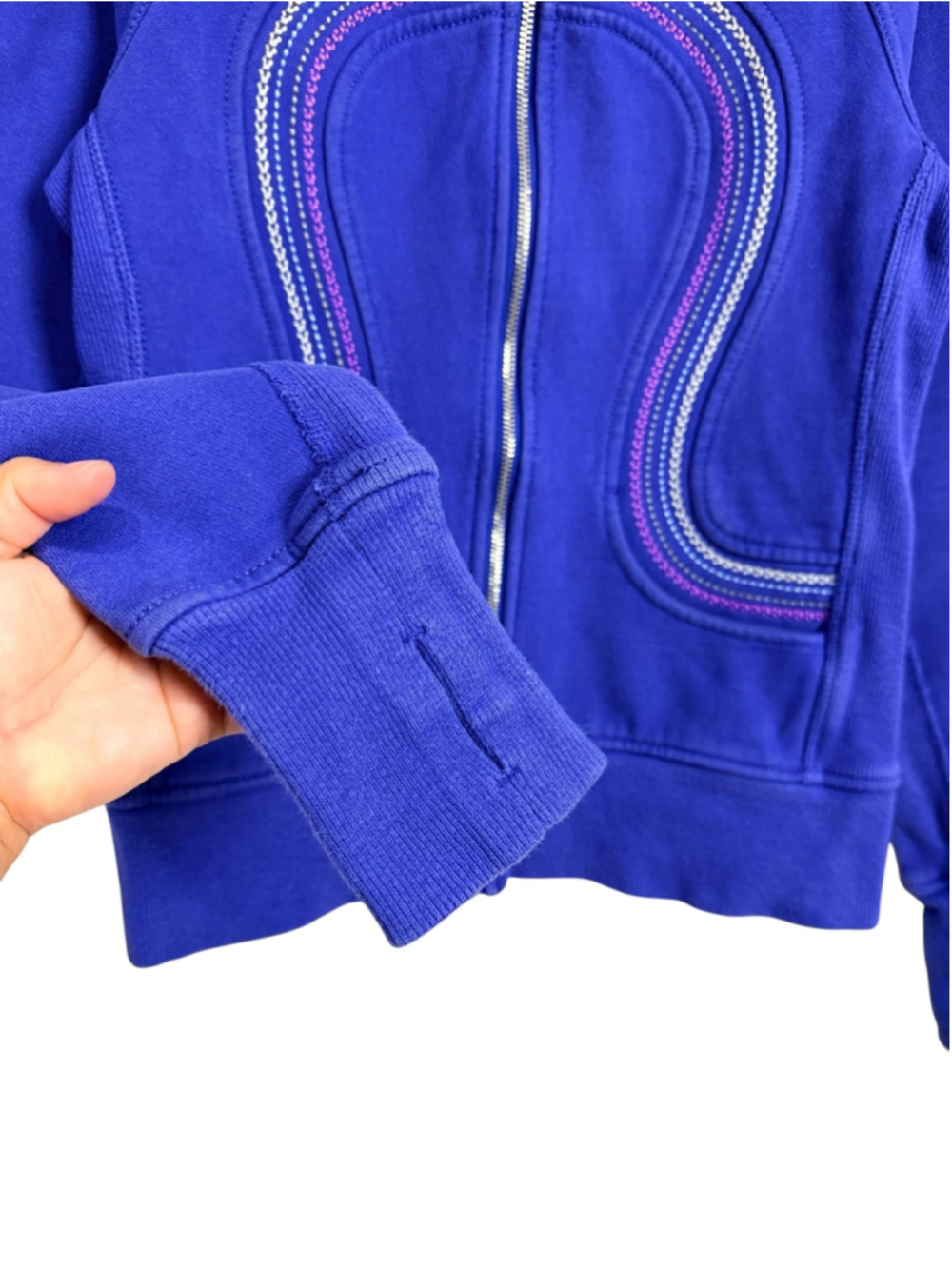 LULULEMON Cuddle Up Blue Jacket Zip-up Athleisure Gym Training Yoga, Sz 6 - Picture 11 of 16